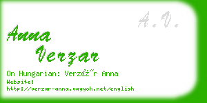 anna verzar business card